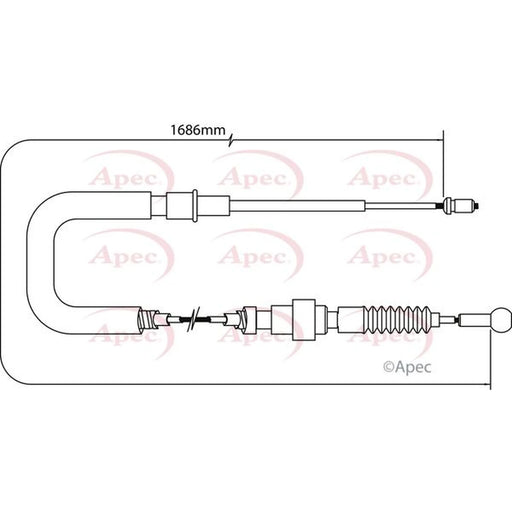 Apec Handbrake Cable Left Rear CAB1011
