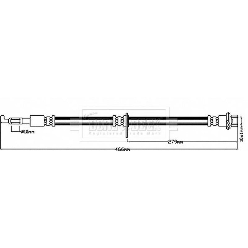 Borg & Beck Brake Hydraulic Hose Line Left BBH8037