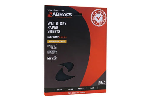 Abracs Wet & Dry Abrasive Sheets P400 25pc - CPL