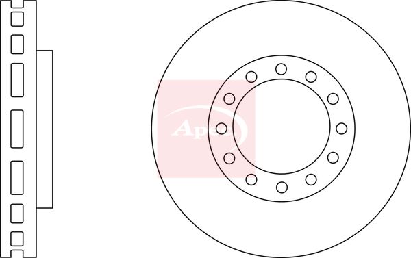 Apec 2 x Brake Disc Set Vented