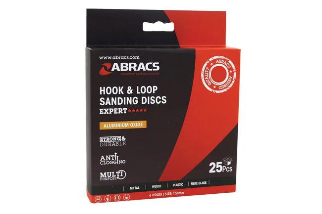 Abracs Hook & Loop Sanding Discs 150mm x P40 25pc - CPL