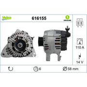 Valeo Car Alternator 12V 616155