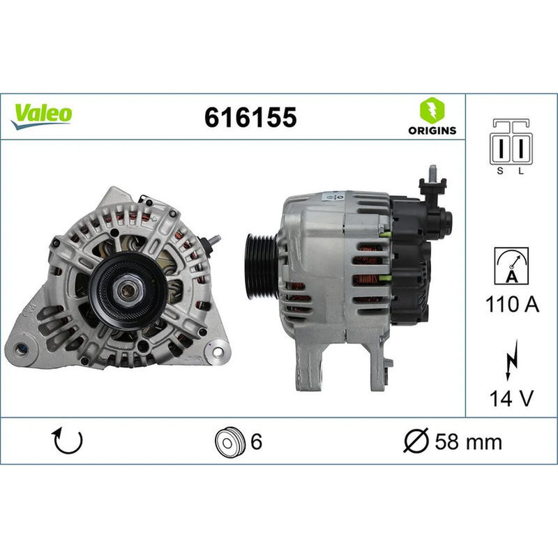 Valeo Car Alternator 12V 616155