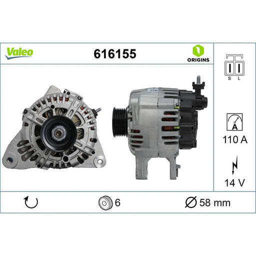 Valeo Car Alternator 12V 616155