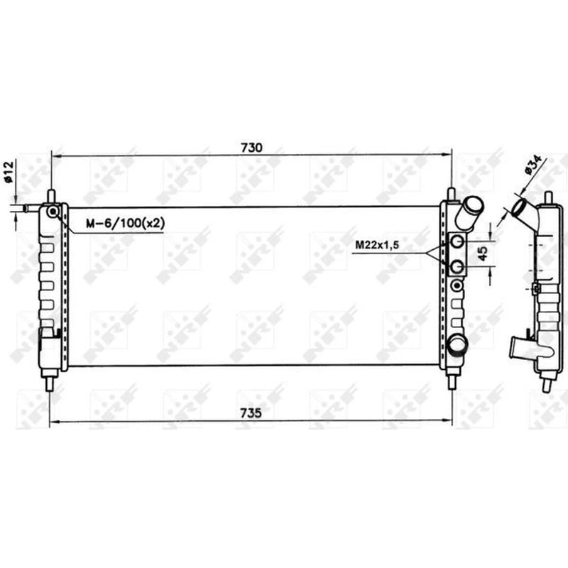 NRF Engine Radiator 58154