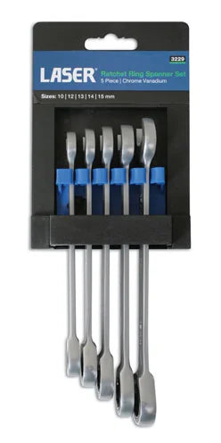 Laser Tools Ratchet Ring Combination Spanner Set 5pc - PL