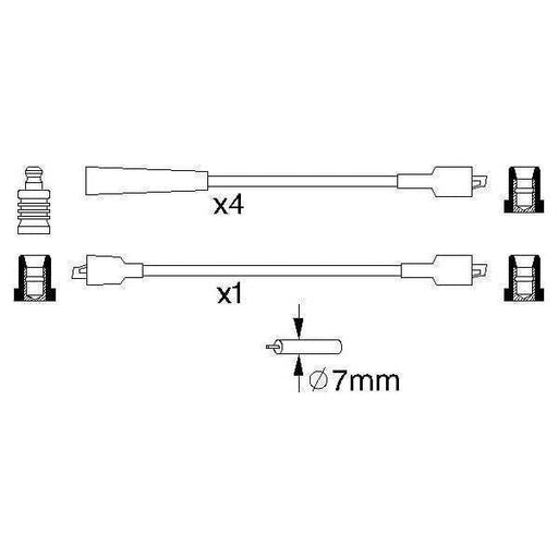 Genuine Bosch Ignition Lead B880 Fits Ford Fiesta - 1.1 - 83-89 0986356880 Bosch  - Town Parts