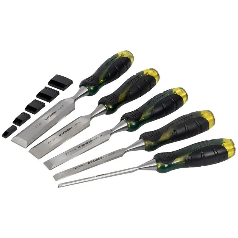 Roughneck Pro Series Bevel Edge Chisel Set in Canvas Wallet, 5 Piece - 30-175