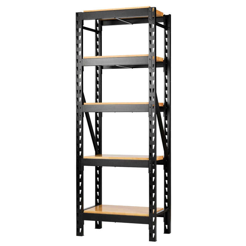 Bunker Modular 5 Tier Racking 750mm with Hardwood Shelving