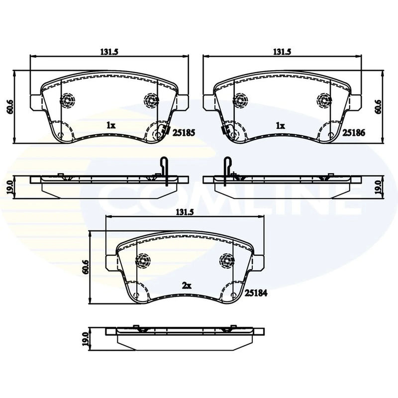 Comline 4 x Front Brake Pad Set CBP36047