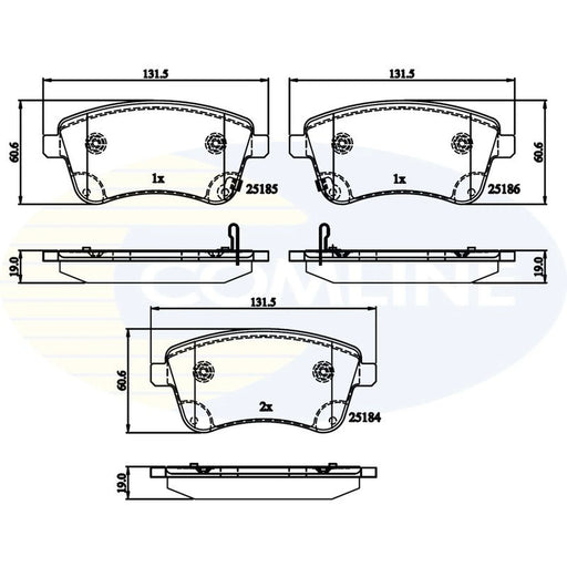 Comline 4 x Front Brake Pad Set CBP36047