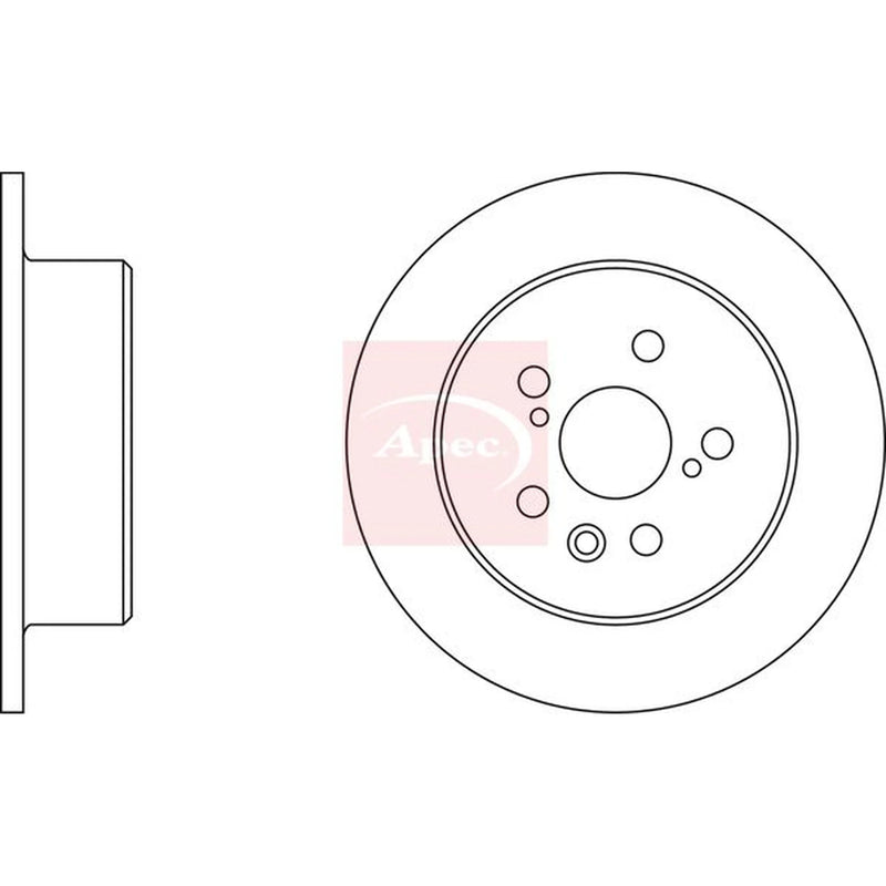 Apec 2 x Solid Rear Brake Discs DSK361