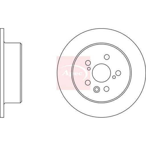 Apec 2 x Solid Rear Brake Discs DSK361