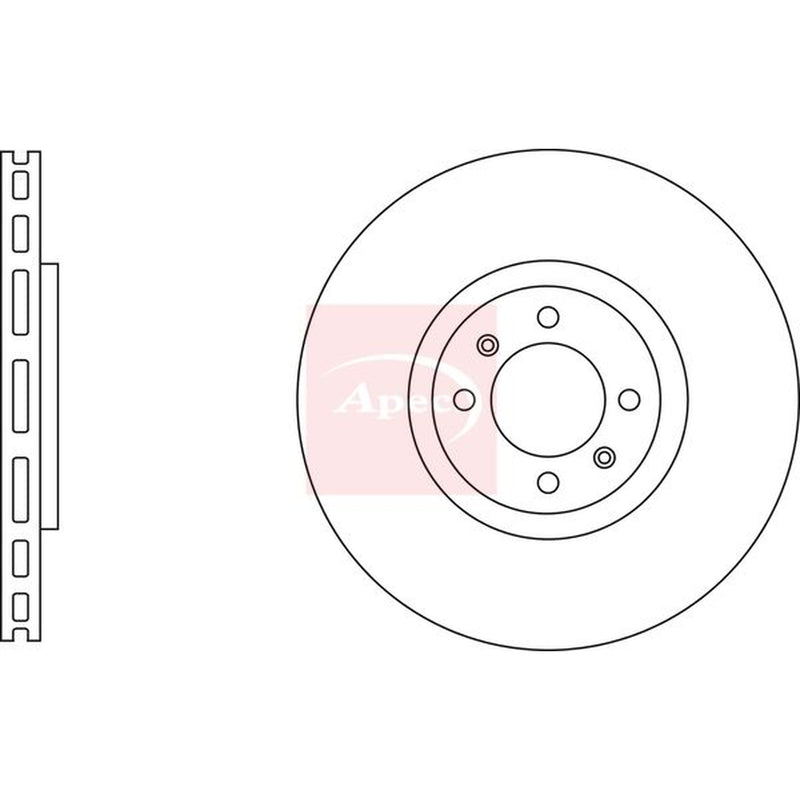 Apec 2 x Vented Front Brake Discs DSK3132