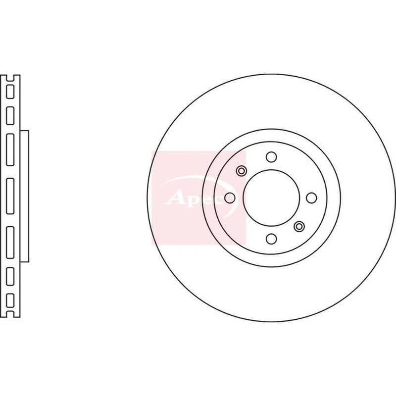 Apec 2 x Vented Front Brake Discs DSK3132
