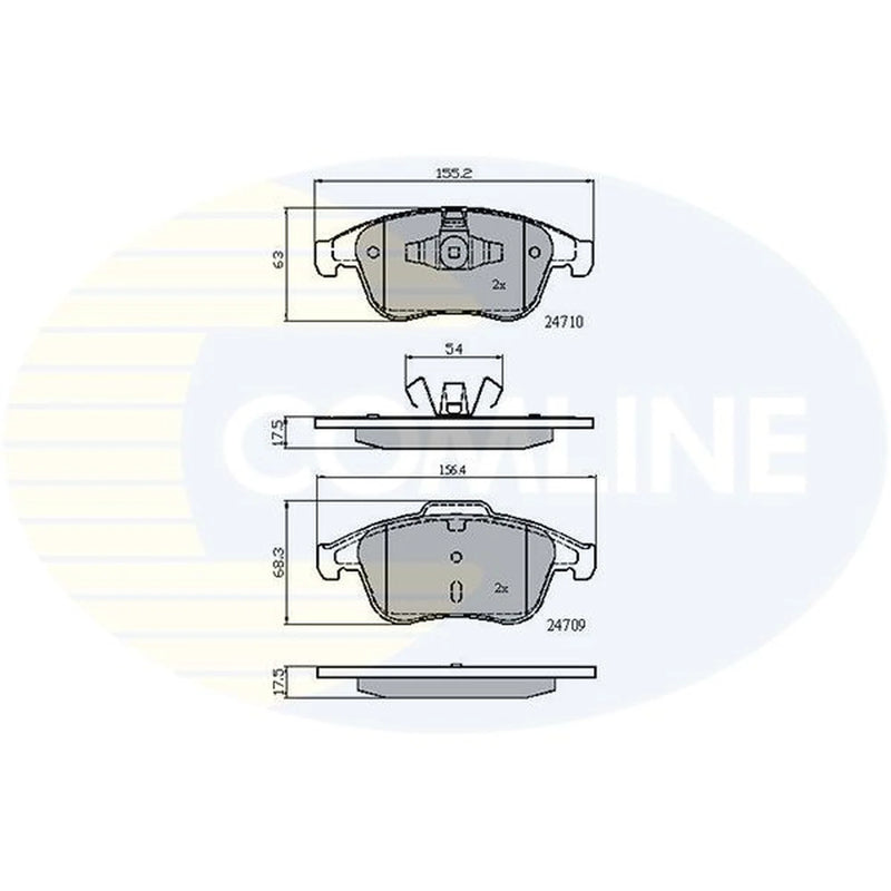 Comline 4 x Front Brake Pad Set CBP02001