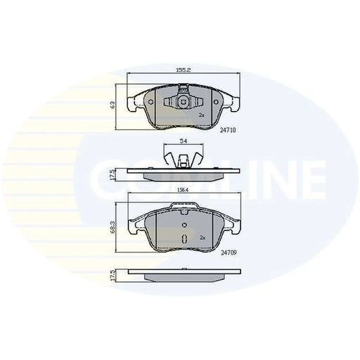 Comline 4 x Front Brake Pad Set CBP02001