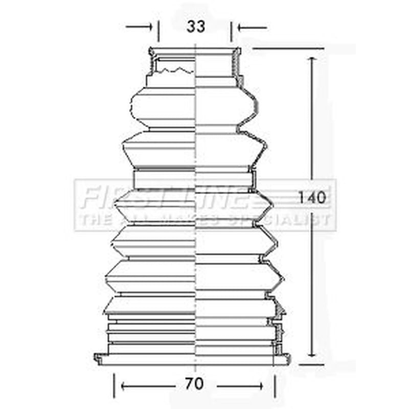 First Line Drive Shaft Bellow Kit Front Left Thermoplast FCB2217