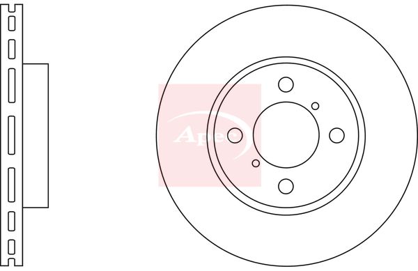 Apec 2 x Brake Disc Set Vented