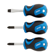 Draper Stubby Soft Grip Screwdriver Set 3 Piece