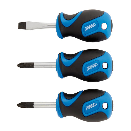 Draper Stubby Soft Grip Screwdriver Set 3 Piece