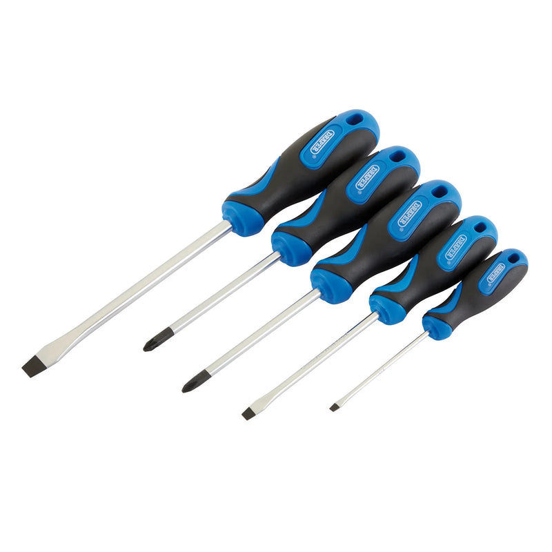 Draper Screwdriver Set 5 Piece - Soft Grip, Chrome Vanadium Steel