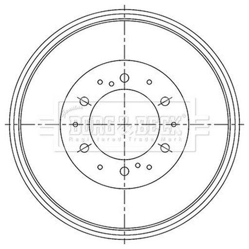 Borg & Beck Brake Drum Assembly Rear BBR7251