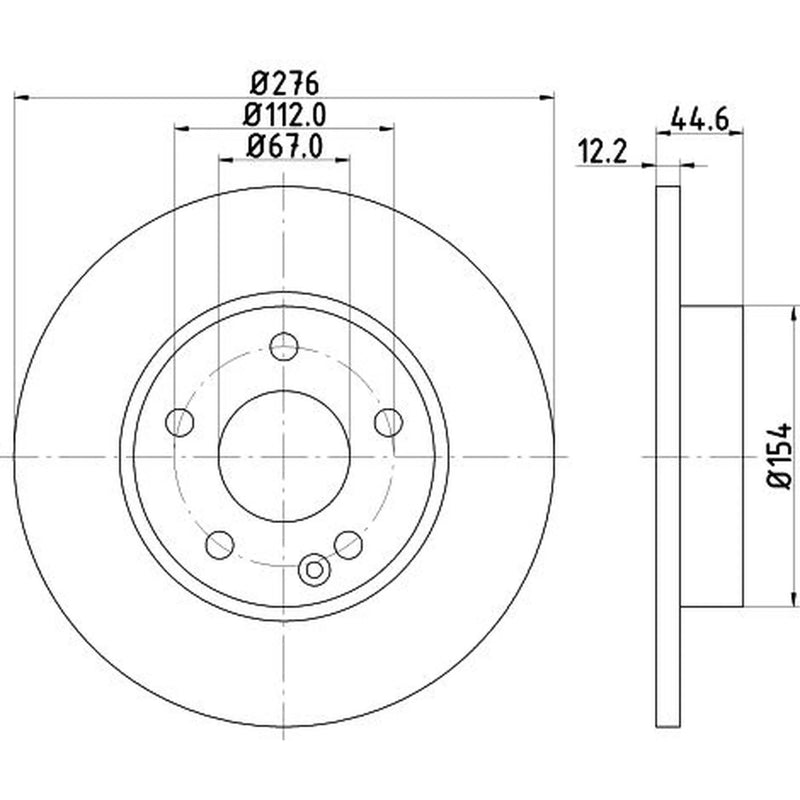 DON 2 x Solid Front Brake Discs PCD11302