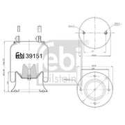 Febi Air Suspension Bellow 258mm 39151