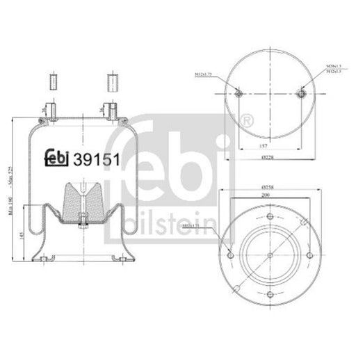 Febi Air Suspension Bellow 258mm 39151