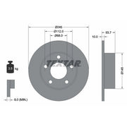 Textar 2 x Solid Rear Brake Discs 92090803