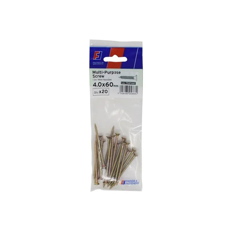ForgeFix Multi-Purpose Pozi Screw CSK ST ZYP 4.0 x ForgePack 20 25-70mm