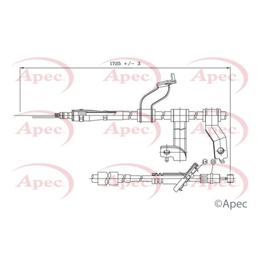 Apec Handbrake Cable Right Rear CAB1346