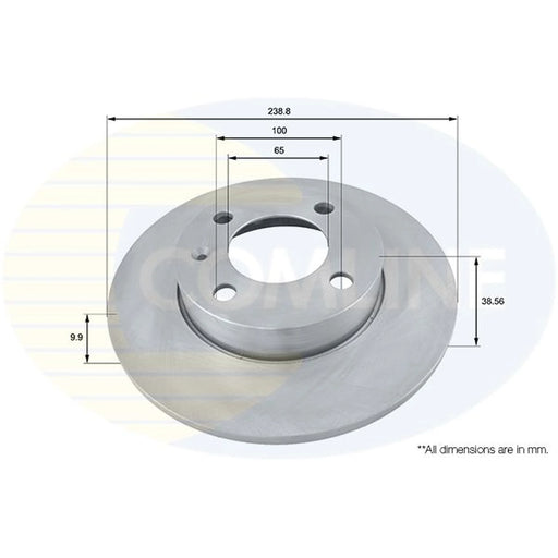 Comline 2 x Solid Front Brake Discs ADC1401