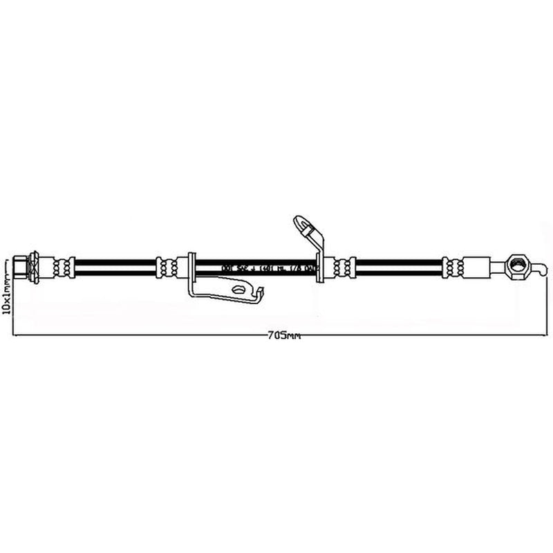 Juratek Brake Hydraulic Hose Line Front Left JBH1344R