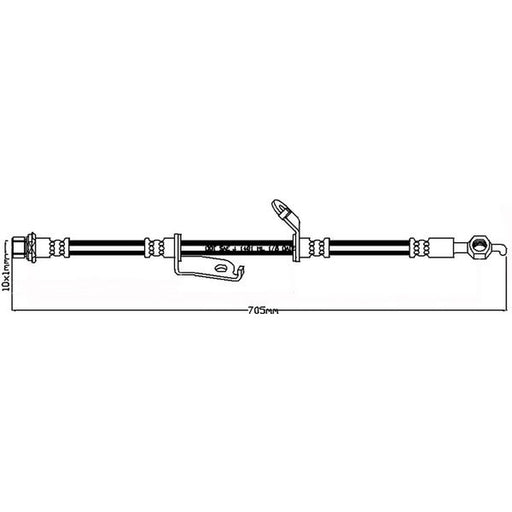 Juratek Brake Hydraulic Hose Line Front Left JBH1344R