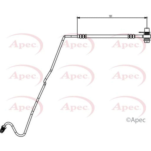 Apec Brake Hydraulic Hose Line Rear Right HOS3875