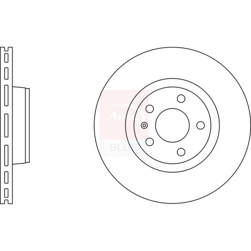 Apec 2 x Vented Front Brake Discs SDK6256