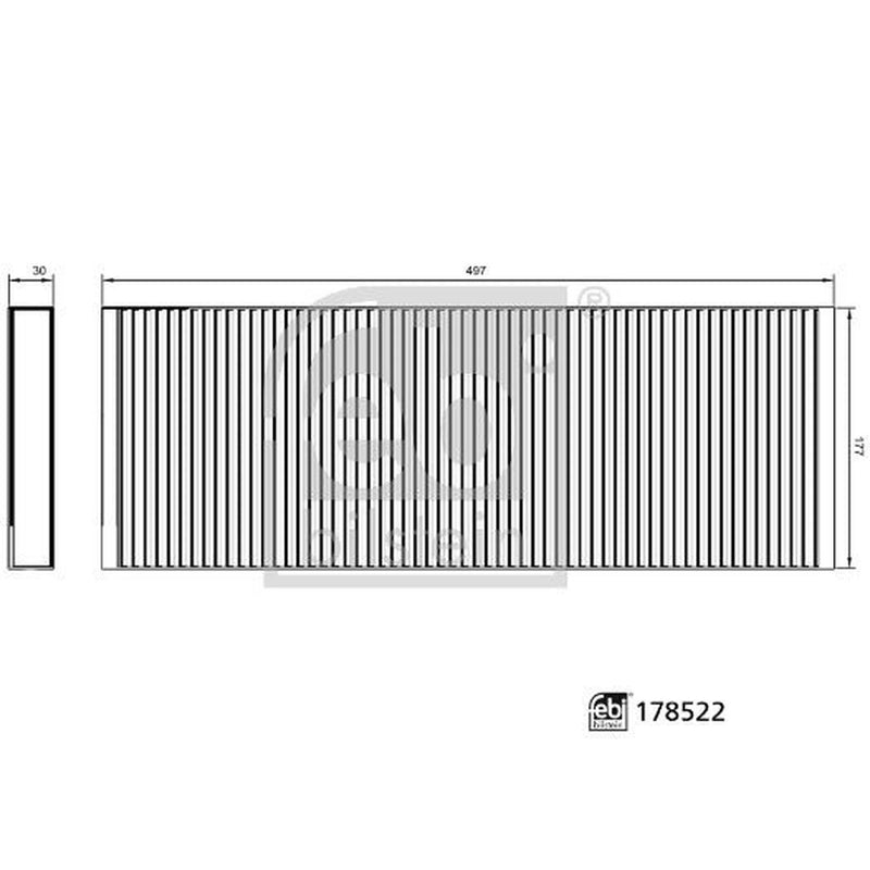 Febi Cabin Air Filter (Pollen Filter) Upper 178522