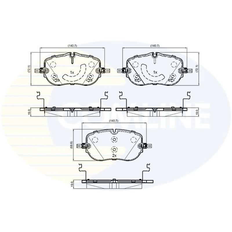 Comline 4 x Front Brake Pad Set CBP03688