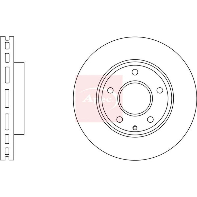 Apec 2 x Vented Front Brake Discs DSK3044