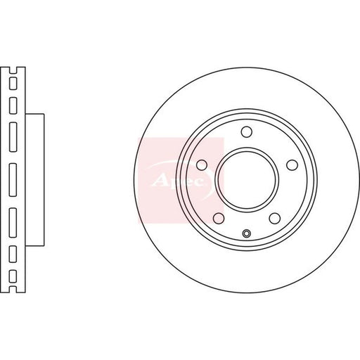 Apec 2 x Vented Front Brake Discs DSK3044
