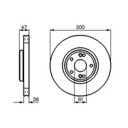 Bosch 2 x Front Brake Discs 0 986 478 743