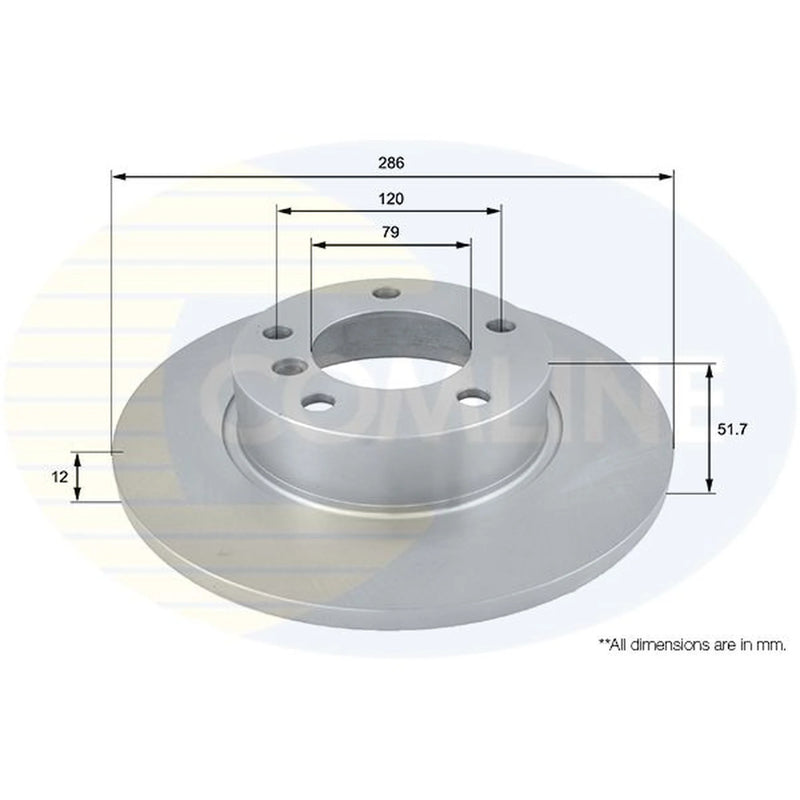 Comline 2 x Solid Front Brake Discs ADC1701