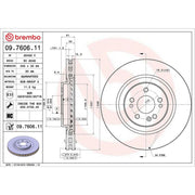 Brembo 2 x Internally Vented Front Brake Discs 09.7606.11