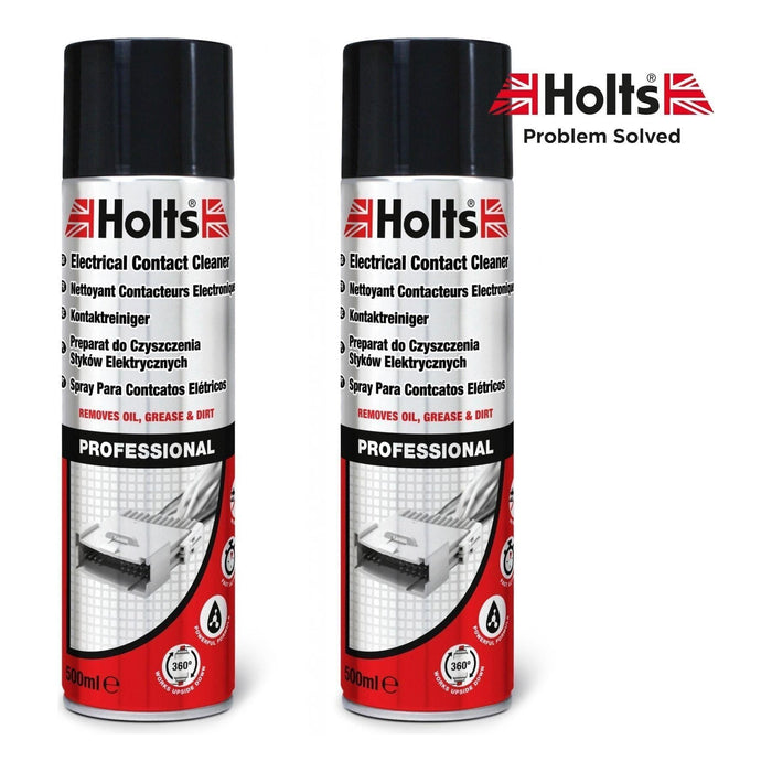 2 x Holts Electrical Contact Cleaner Spray Switch Circuit Dirt Remover 500ml Holts  - Town Parts