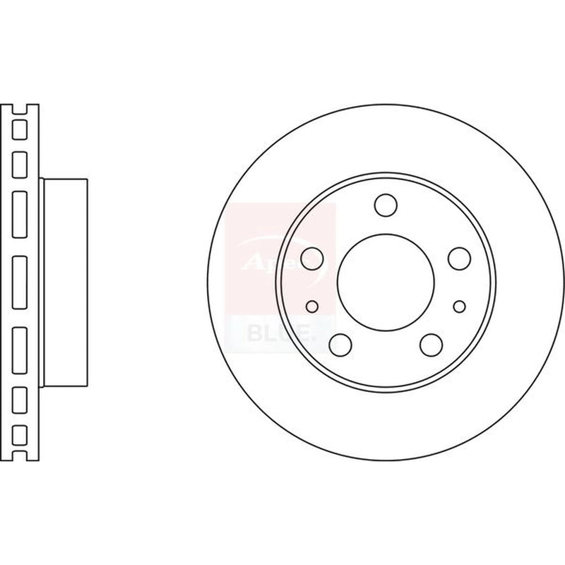 Apec 2 x Vented Front Brake Discs SDK6490