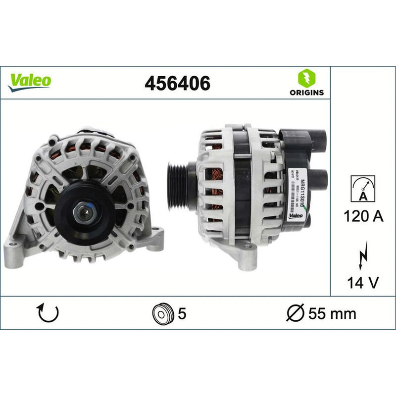 Valeo Car Alternator 12V 456406