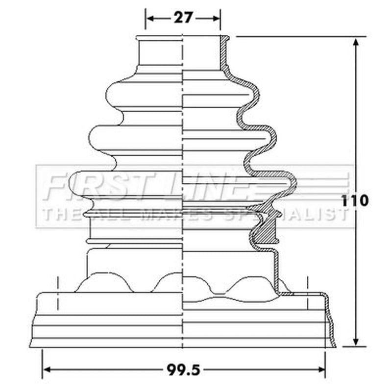 First Line Drive Shaft Bellow Kit Rear Left FCB6191