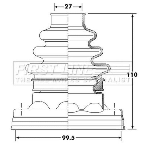 First Line Drive Shaft Bellow Kit Rear Left FCB6191